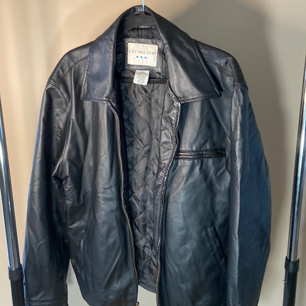 Covington Genuine Leather Men's Black Jacket Size L/G